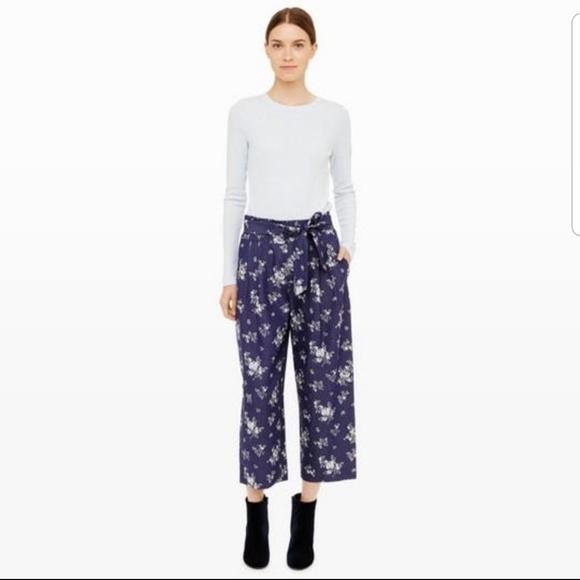 New Club Monaco Higg Waist Wide Leg Floral Cropped - Picture 1 of 11